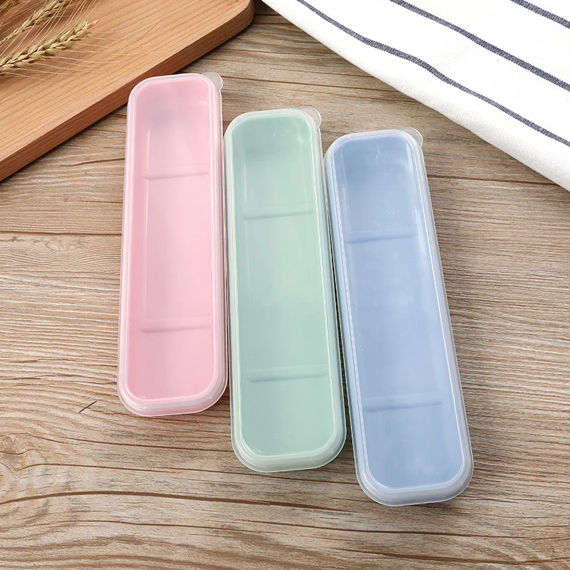 Bamboo Cutlery Travel - Kotak peralatan makan portabel, kotak penyimpanan