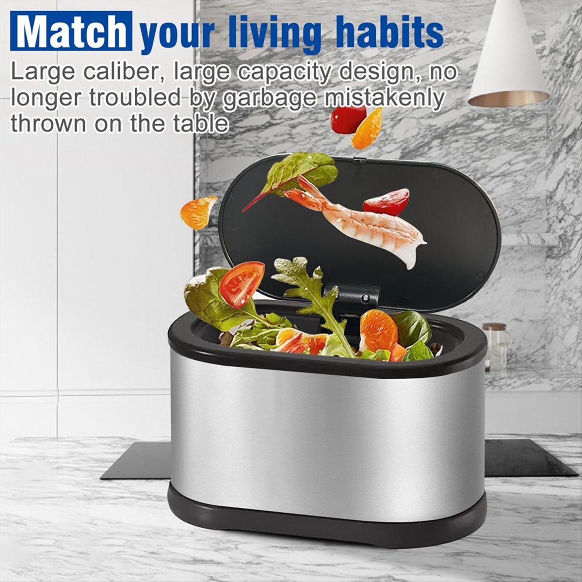 Compost Bin Countertop - Tempat Sampah Mini MALL dengan Tutup,