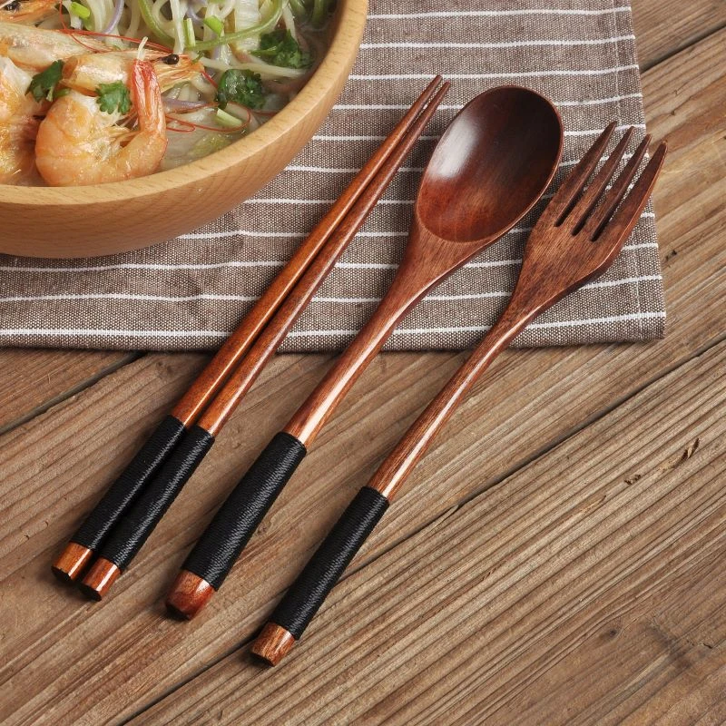 Sendok garpu sumpit portabel,  - Bamboo Cutlery Travel ulasan dan harga