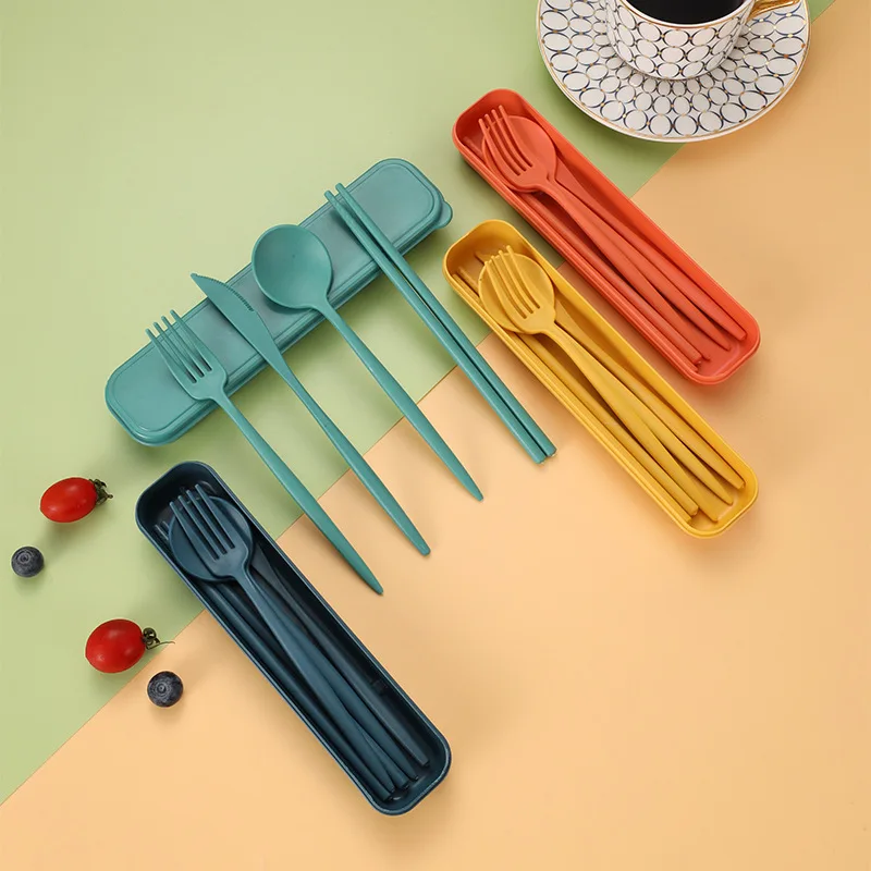 Peralatan portabel 4 buah, ala - Bamboo Cutlery Travel ulasan dan harga
