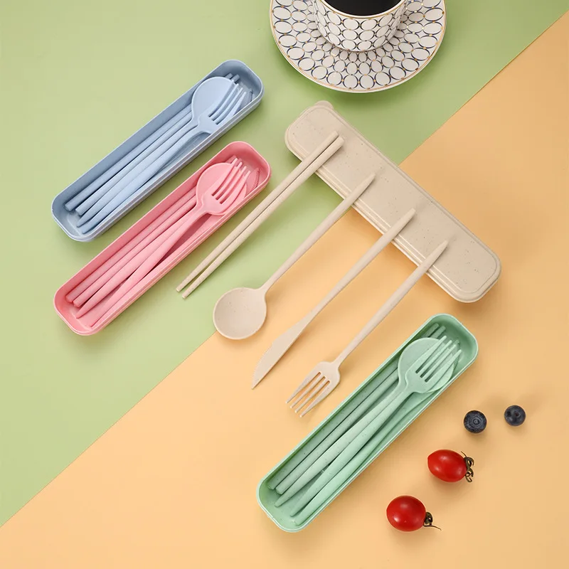 Peralatan portabel 4 buah, ala - Bamboo Cutlery Travel ulasan dan harga