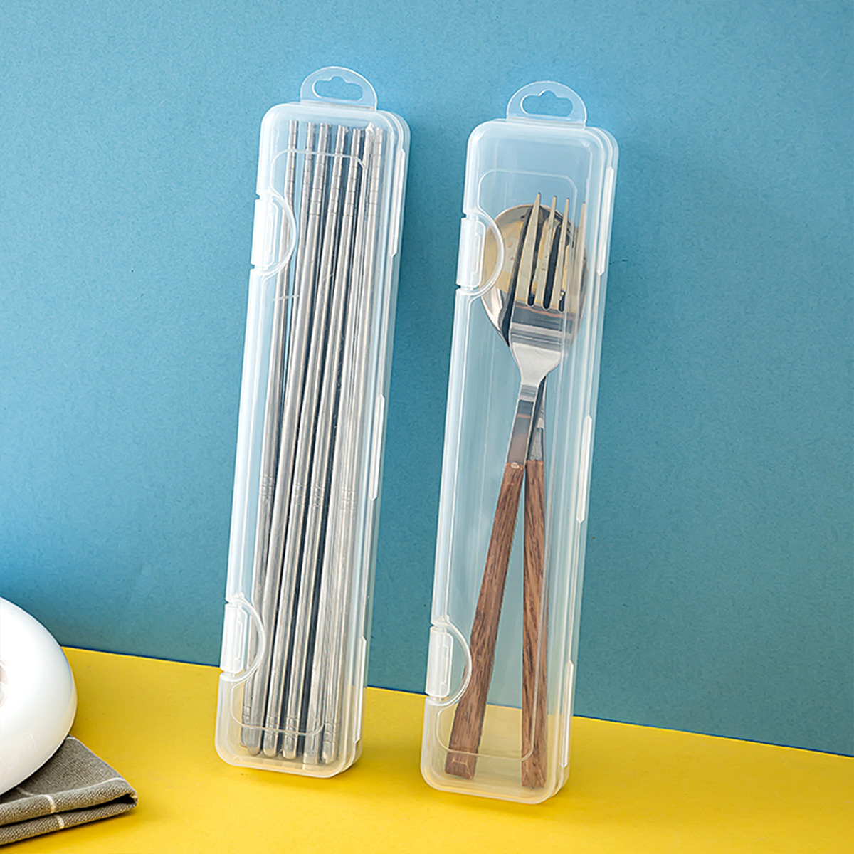 Kotak Peralatan Makan Transpar - Bamboo Cutlery Travel ulasan dan harga