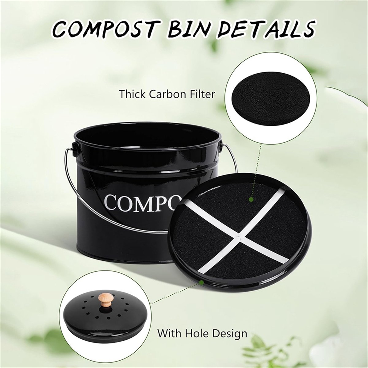 Tempat Sampah Kompos Dapur unt - Compost Bin Countertop ulasan dan harga