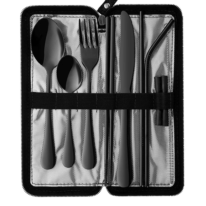 10pcs Peralatan Makan Portabel - Bamboo Cutlery Travel ulasan dan harga