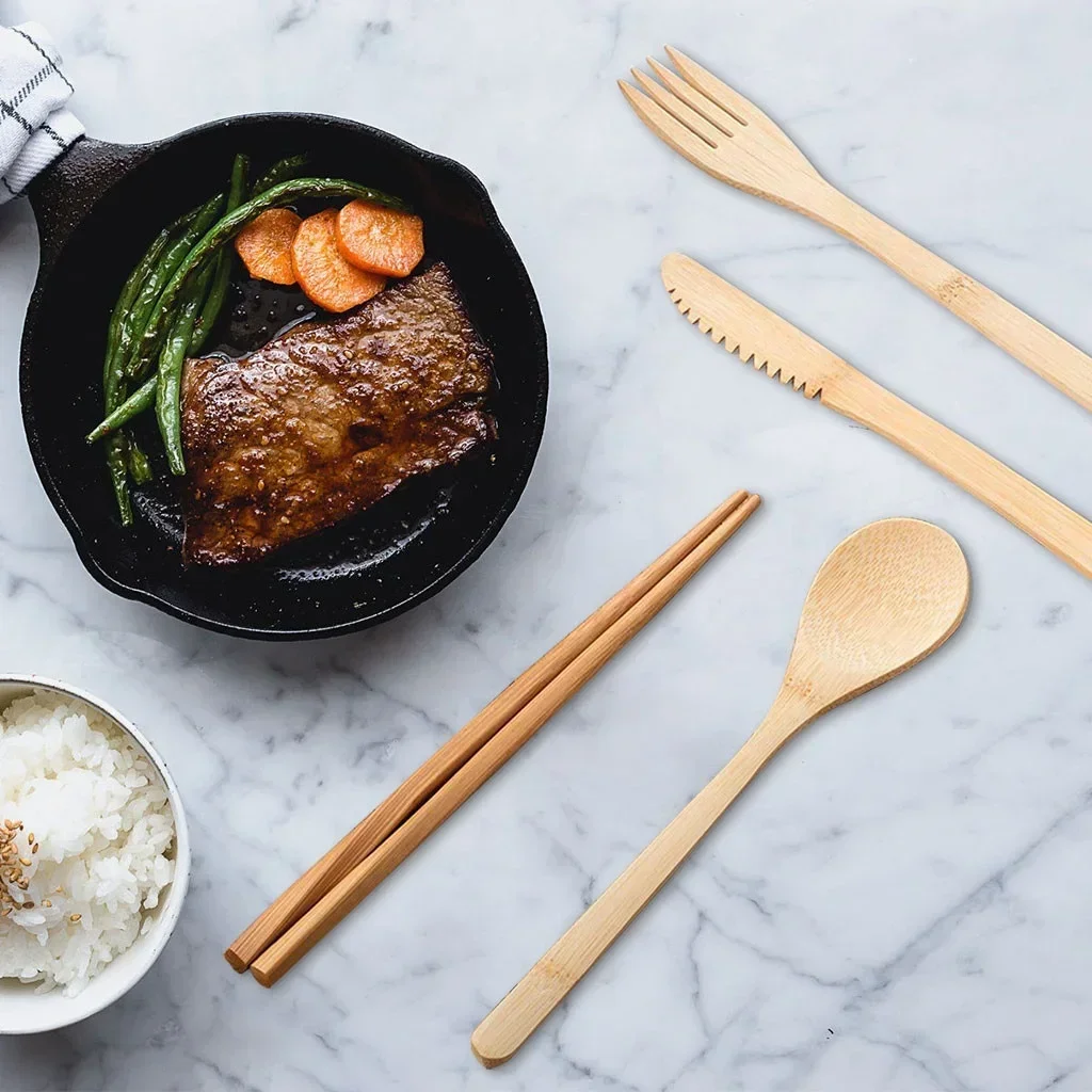 Set Peralatan Makan Bambu Rama - Bamboo Cutlery Travel ulasan dan harga