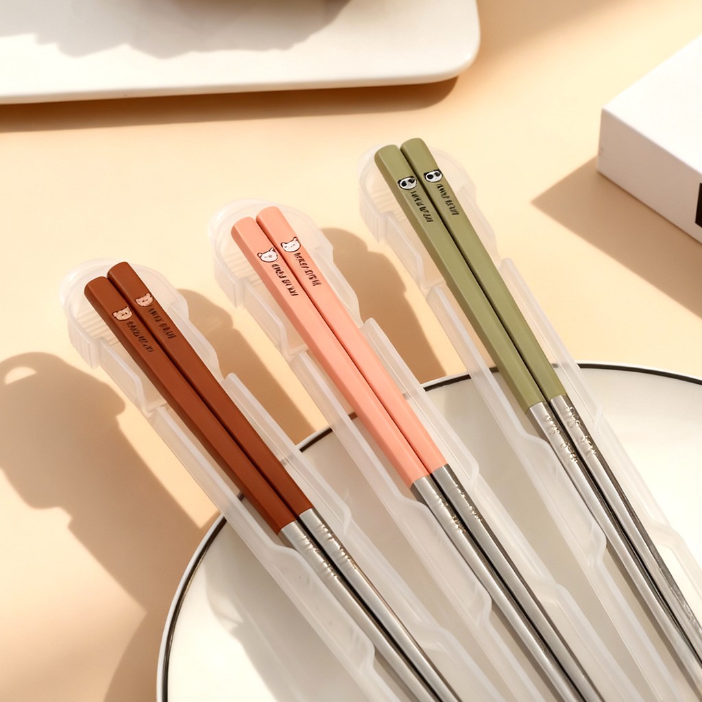 1 Pasang Sumpit Portabel 316 S - Bamboo Cutlery Travel ulasan dan harga
