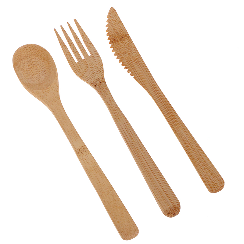 1 Set Set Alat Makan Perjalana - Bamboo Cutlery Travel ulasan dan harga