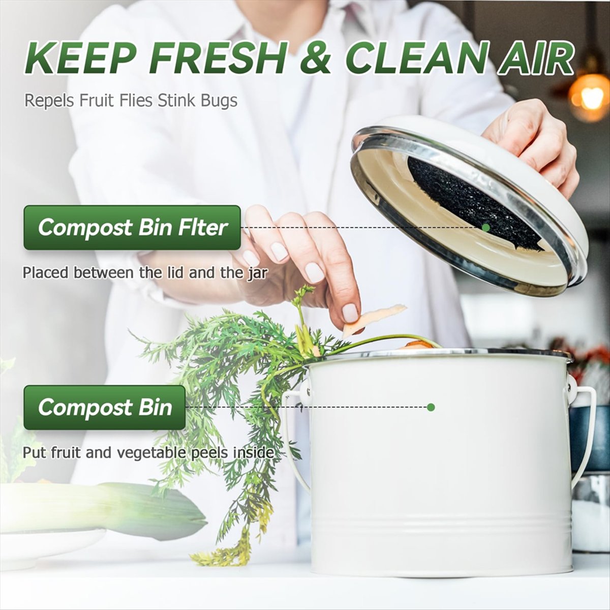 Filter Tempat Sampah Kompos Ba - Compost Bin Countertop ulasan dan harga