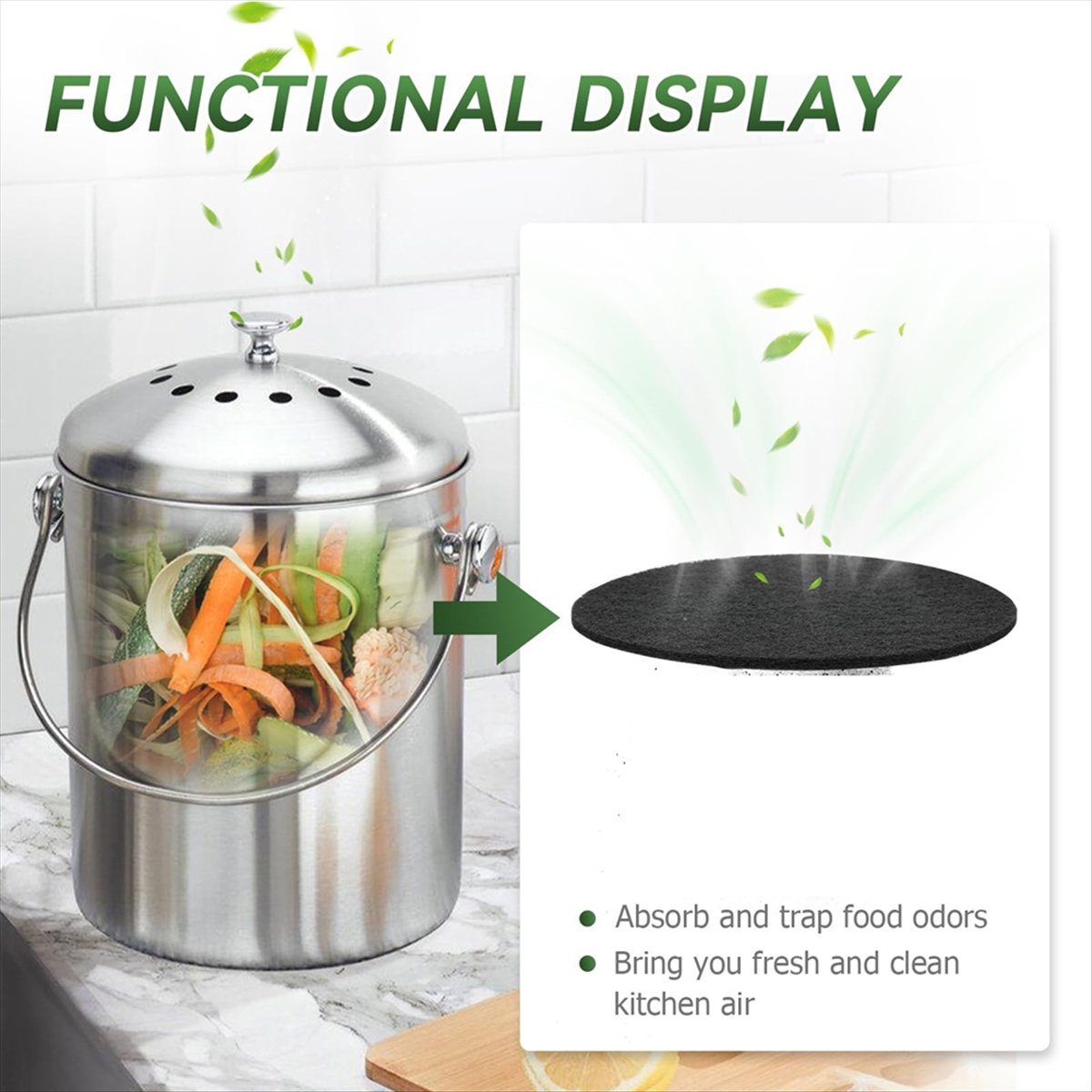 Filter Tempat Sampah Kompos Ba - Compost Bin Countertop ulasan dan harga